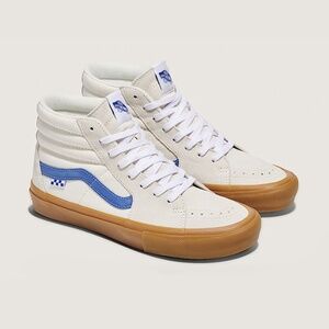 Vans Skate Sk8-Hi Shoe White / Blue / Gum NWB